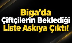 Biga’da Çiftçilerin Beklediği Liste Askıya Çıktı!