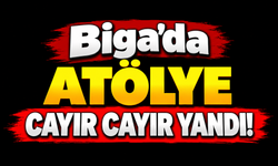 Biga’da atölye cayır cayır yandı!