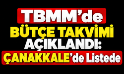 TBMM’de bütçe takvimi açıklandı: Çanakkale de listede