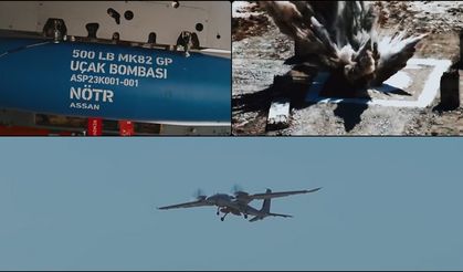 Bayraktar AKINCI, LGK-82 mühimmatı ile hedefini tam isabetle vurdu