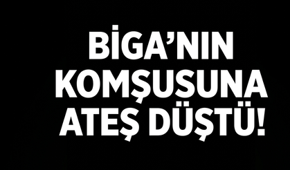 Biga’nın komşusuna ateş düştü
