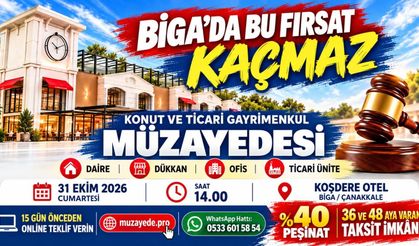 Müzayede Pro’dan Çanakkale Biga’da fırsatlar müzayedesi