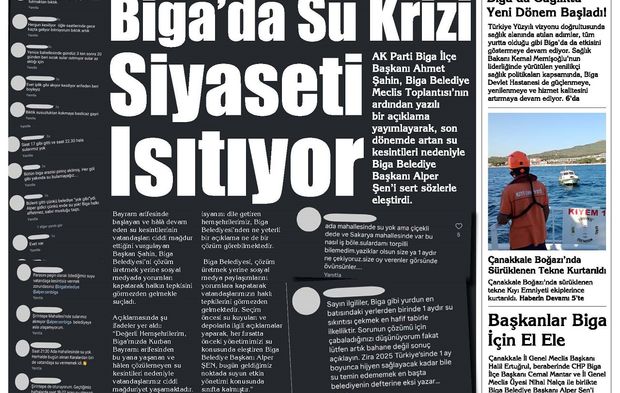 Çanakkale Biga'nın Sesi Gazetesi 5 Temmuz 2025 Cumartesi