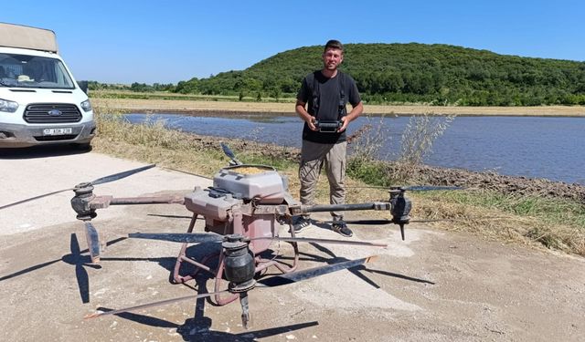 Çanakkale'de Tarım Teknolojisi: Drone ile Çeltik Ekimi Hızla Devam Ediyor