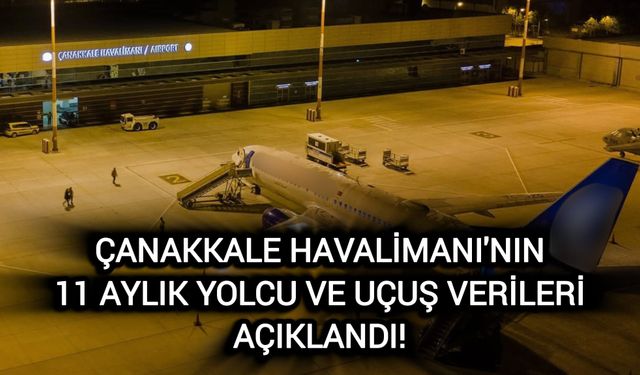 Çanakkale Havalimanı'nın 11 Aylık Yolcu ve Uçuş Verileri Açıklandı!