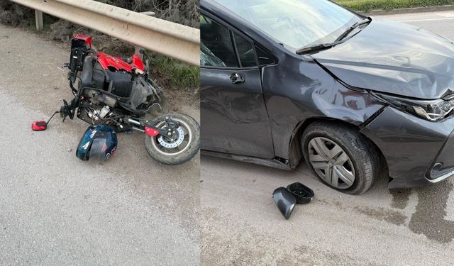 Otomobille çarpışan motosikletin sürücüsü öldü