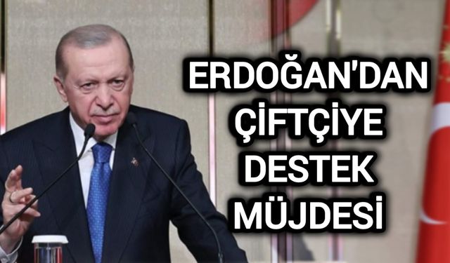 Erdoğan'dan çiftçiye destek müjdesi