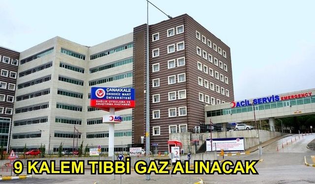 9 Kalem Tıbbi Gaz Alınacak