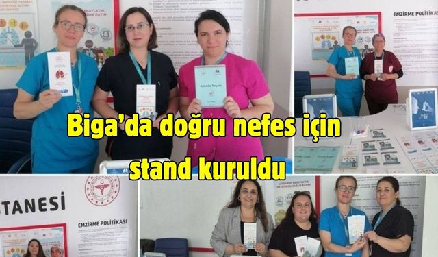 Biga’da doğru nefes için stand kuruldu