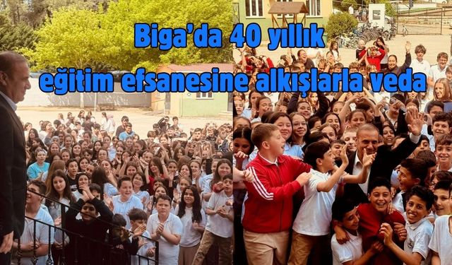 Biga’da 40 yıllık eğitim efsanesine alkışlarla veda
