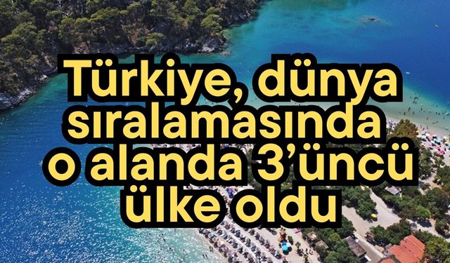 Türkiye, dünya sıralamasında o alanda 3’üncü ülke oldu