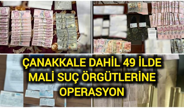 Çanakkale dahil 49 ilde mali suç örgütlerine operasyon