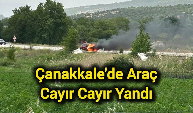 Çanakkale’de Araç Cayır Cayır Yandı
