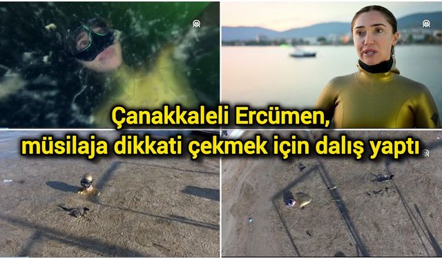 Çanakkaleli Ercümen, müsilaja dikkati çekmek için dalış yaptı