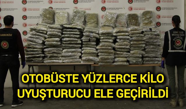Otobüste yüzlerce kilo yasaklı madde ele geçirildi