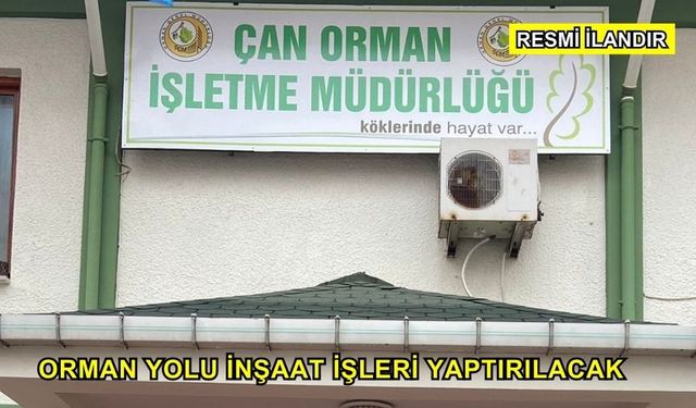 Orman Yolu İnşaat İşleri Yaptırılacak