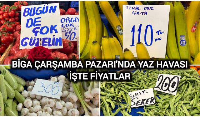 Biga Çarşamba Pazarı'nda Yaz Havası: İşte fiyatlar