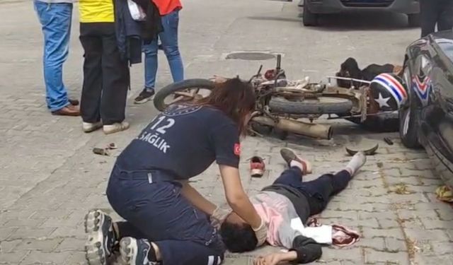 Motosiklet ile otomobilin çarpıştı