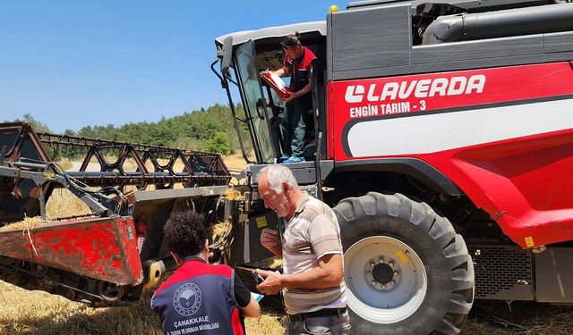 Eceabat'ta biçerdöver kontrolleri gerçekleştiriliyor