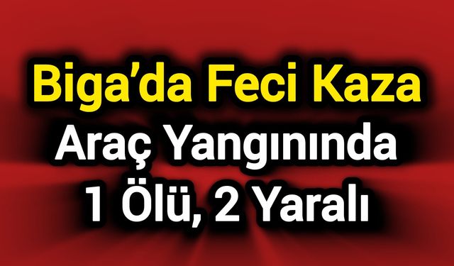 Biga’da feci kaza: Araç yangınında 1 ölü, 2 yaralı