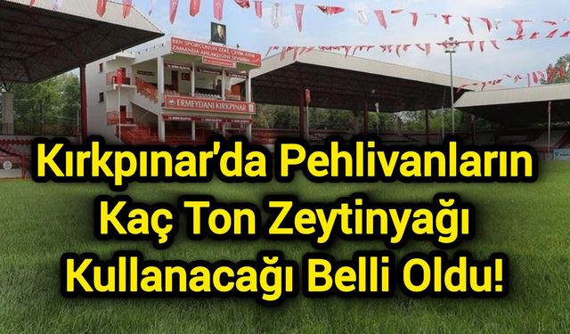 Kırkpınar'da pehlivanların kaç ton zeytinyağı kullanacağı belli oldu!
