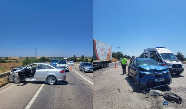 İki otomobilin çarpıştığı kazada 5 kişi yaralandı