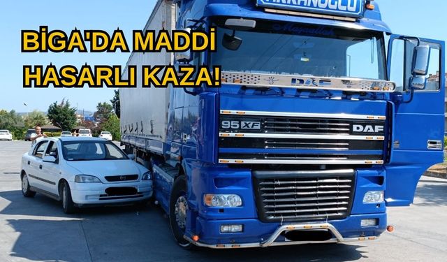 Biga'da maddi hasarlı kaza!