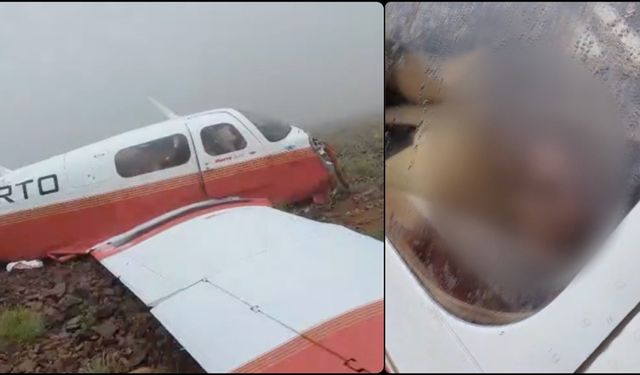 Düşen uçağın enkazına ulaşıldığı anın görüntüleri ortaya çıktı