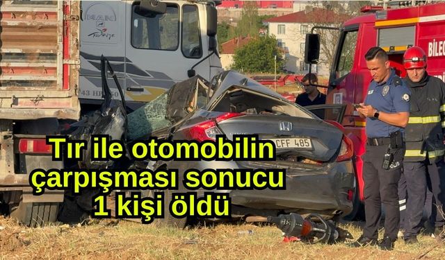 Tır ile otomobilin çarpışması sonucu 1 kişi öldü