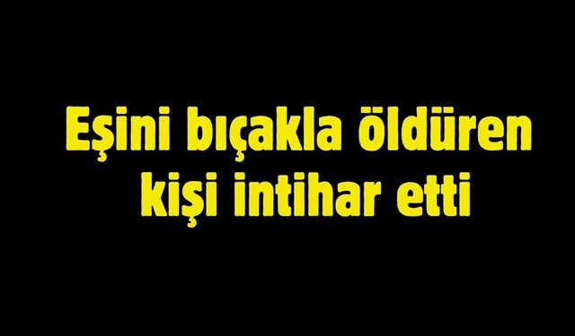Önce eşini bıçakladı sonra hayatına son verdi