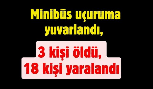 Minibüs uçuruma yuvarlandı, 3 kişi hayatını kaybetti, 18 kişi yaralandı