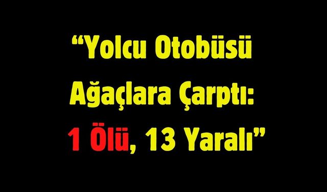 “Yolcu Otobüsü Ağaçlara Çarptı: 1 Ölü, 13 Yaralı”