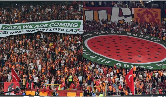 Galatasaray taraftarları, Filistin'i unutmadı