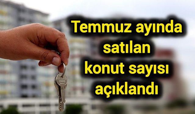Temmuz ayında satılan konut sayısı açıklandı