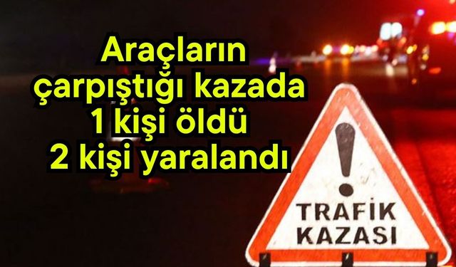 Araçların çarpıştığı kazada 1 kişi öldü 2 kişi yaralandı