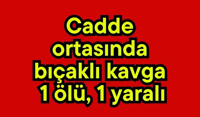 Cadde ortasında bıçaklı kavga  1 ölü, 1 yaralı