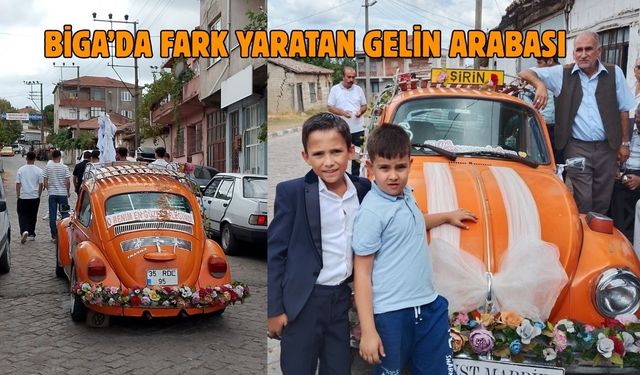 Biga’da fark yaratan gelin arabası