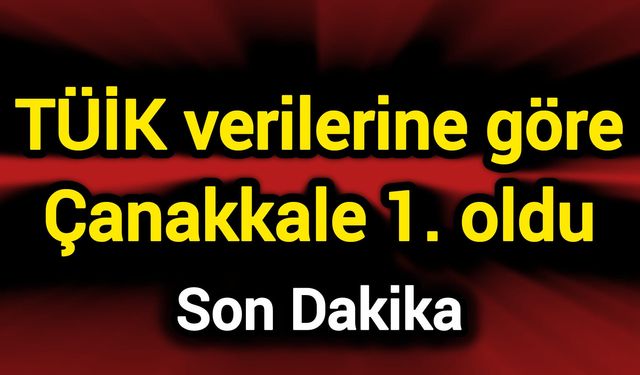 TÜİK verilerine göre Çanakkale 1. oldu