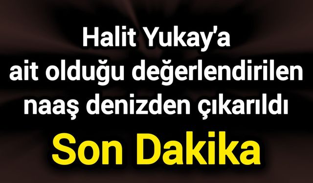 Halit Yukay'a ait olduğu değerlendirilen naaş denizden çıkarıldı