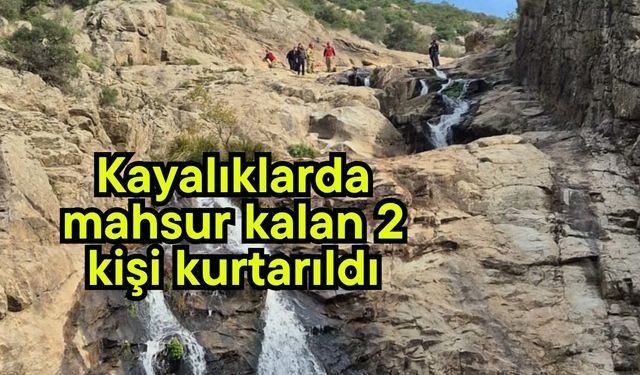 Kayalıklarda mahsur kalan 2 kişi kurtarıldı