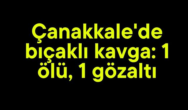 Çanakkale'de bıçaklı kavga: 1 ölü, 1 gözaltı