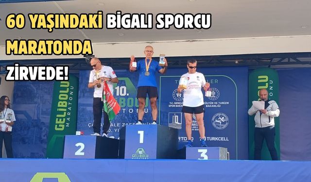 60 Yaşındaki Bigalı Sporcu Maratonda Zirvede!