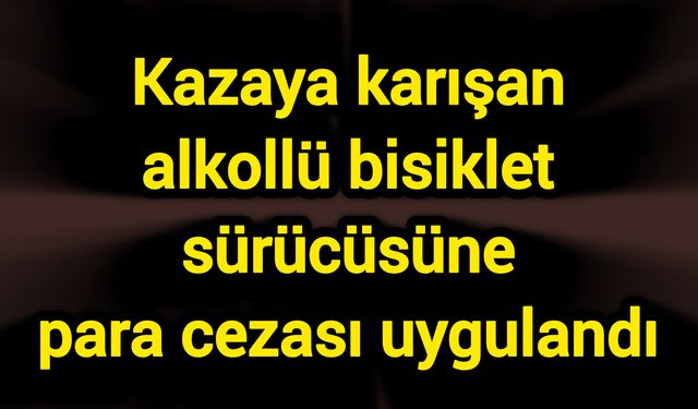 Kazaya karışan alkollü bisiklet sürücüsüne para cezası
