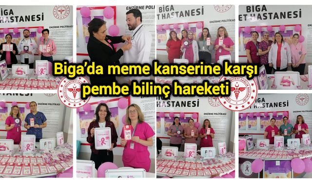 Biga’da meme kanserine karşı pembe bilinç hareketi