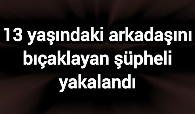 13 yaşındaki arkadaşını bıçaklayan şüpheli yakalandı
