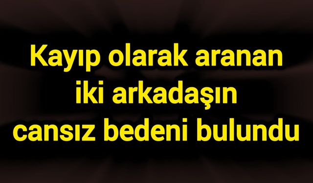Kayıp olarak aranan iki arkadaşın cansız bedeni bulundu