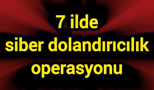 7 ilde siber dolandırıcılık operasyonu