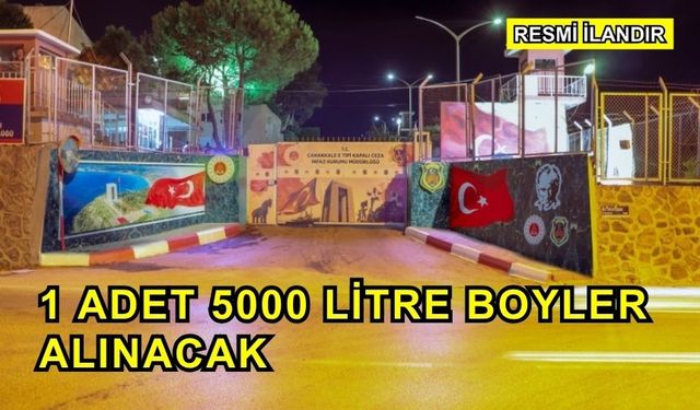 1 Adet 5000 Litre Boyler Alınacak