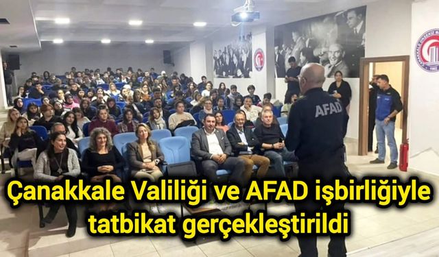 Çanakkale Valiliği ve AFAD işbirliğiyle tatbikat gerçekleştirildi