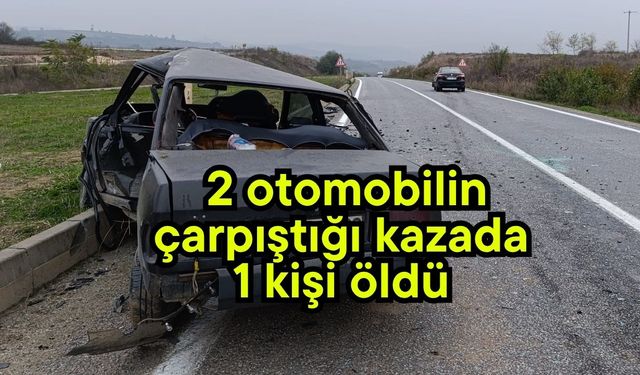 2 otomobilin çarpıştığı kazada 1 kişi öldü